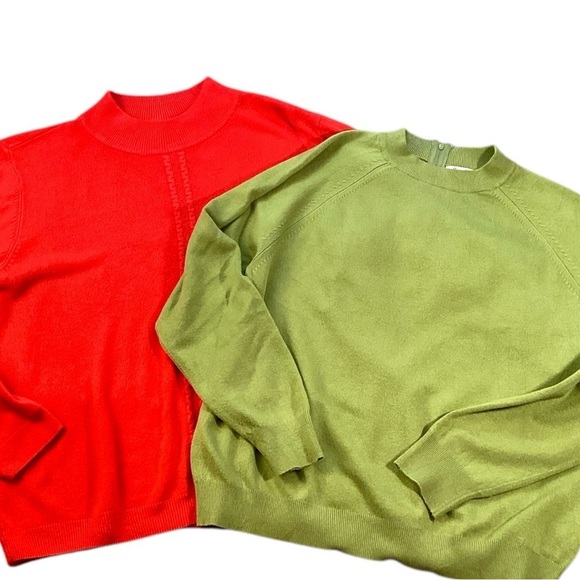 2 Vintage Mock Neck SOFT Acrylic Lightweight Sweaters, Size XL & PXL - Picture 15 of 15